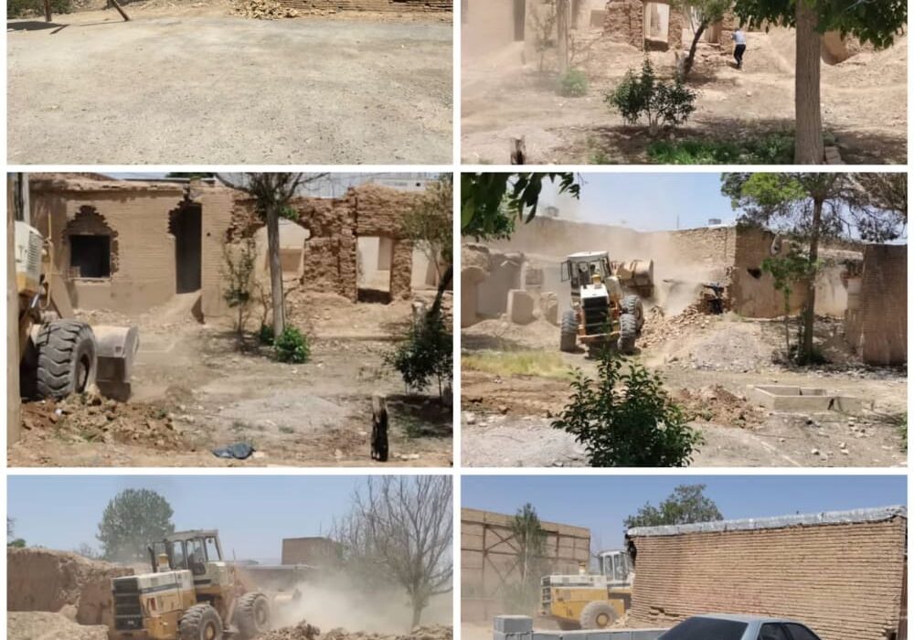 ادامه تخریب اماکن مخروبه ومتروکه خطر ساز در صفاشهر