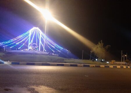 تکمیل نورپردازی میدان محمدرسول الله شهرداری آباده طشک