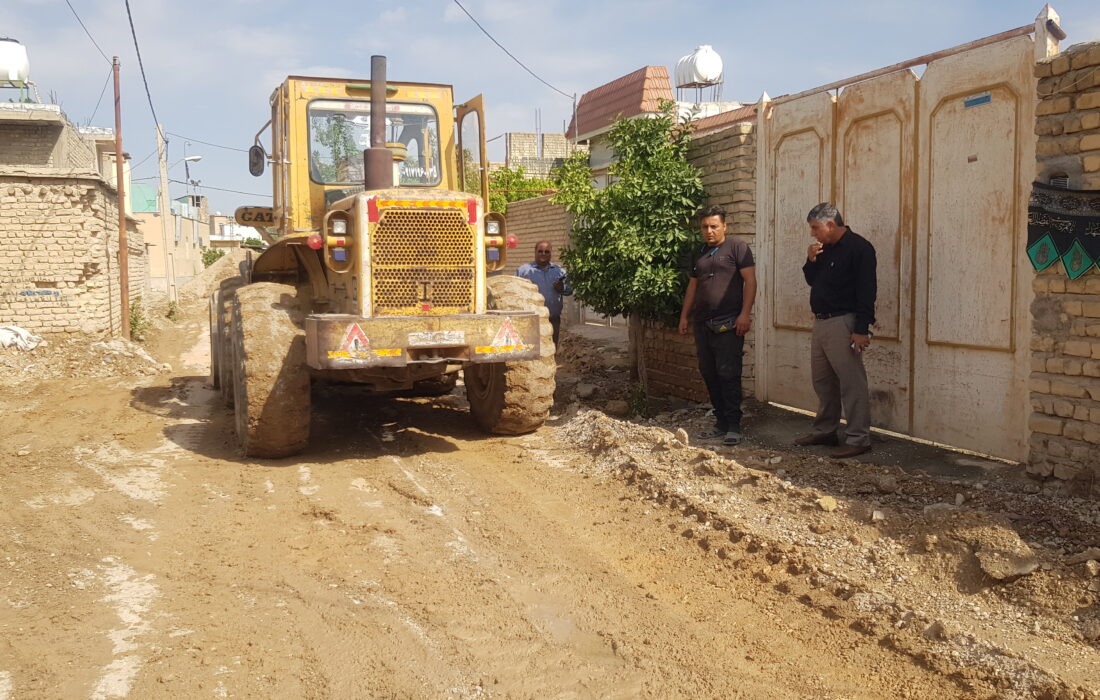 زیر سازی معابر فرعی در محله علی اباد شهر سیدان توسط شهرداری