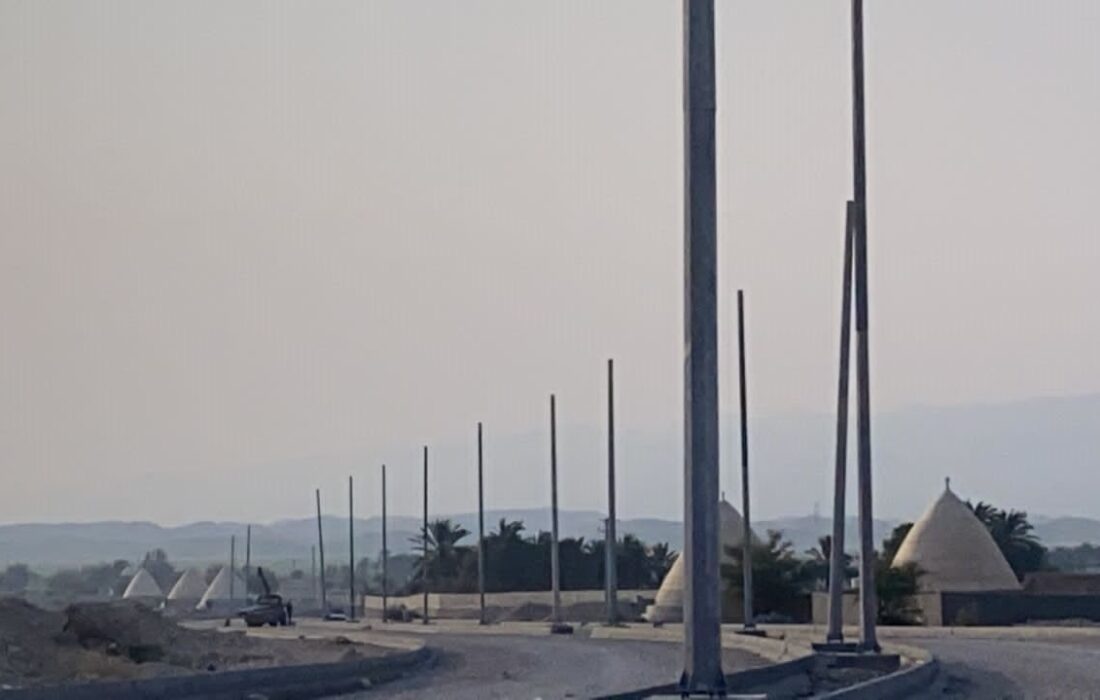 نصب تیر برق روشنایی بلوار سادات عمادشهر