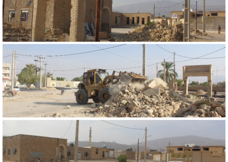 تخریب و آزاد سازی در تعریض مدرسه حاج عبدالرزاق  انصاری  ۱ عمادشهر