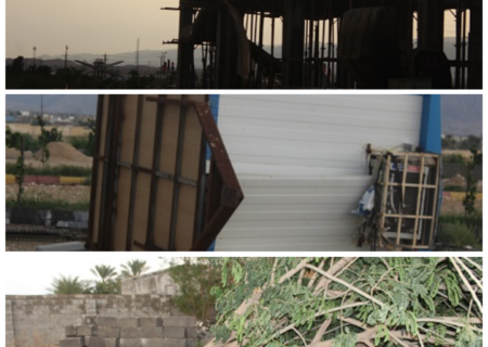 طوفان و سیل خسارت سنگینی به تاسیسات شهری و فضای سبز عمادشهر وارد کرد .