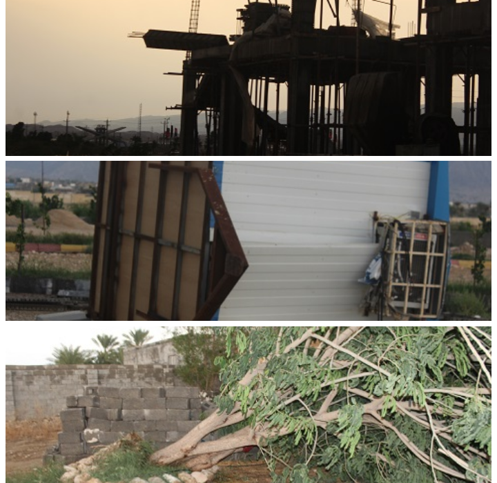 طوفان و سیل خسارت سنگینی به تاسیسات شهری و فضای سبز عمادشهر وارد کرد .