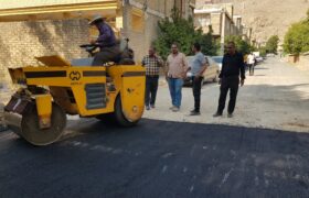 اجرای عملیات زیر سازی وآسفالت معابر شهر سیدان در فاز ۵