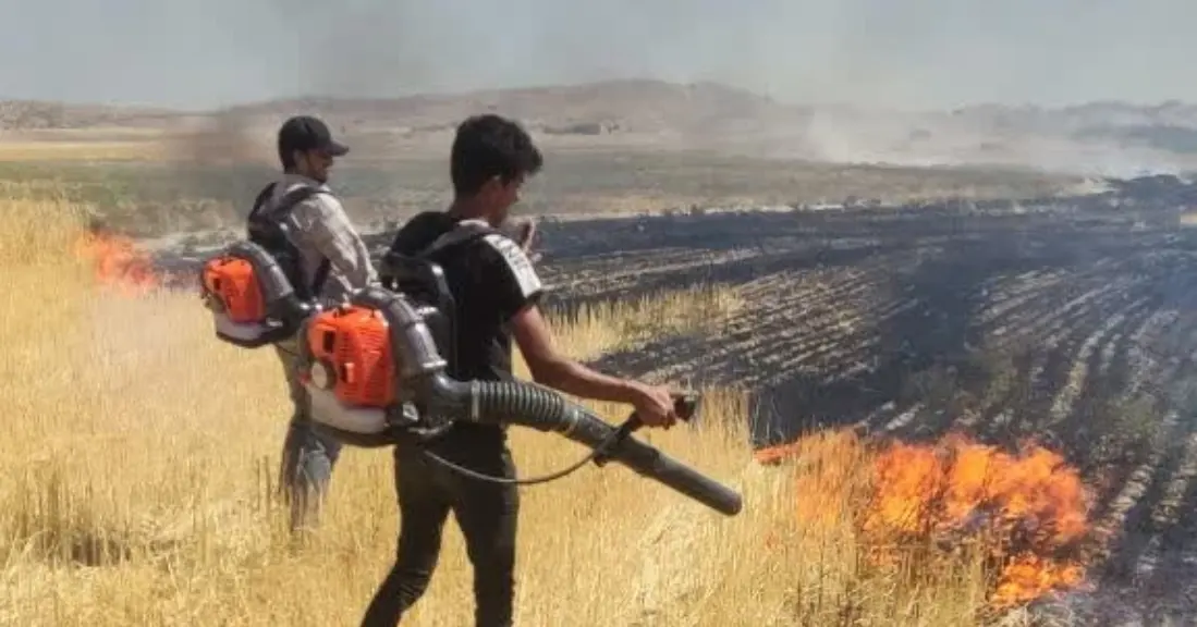 مهار آتش سوزی در فاصله ۷کیلومتری شهربابامنیر  به همت نیروهای مردمی ، بسیج و شهرداری بابامنیر
