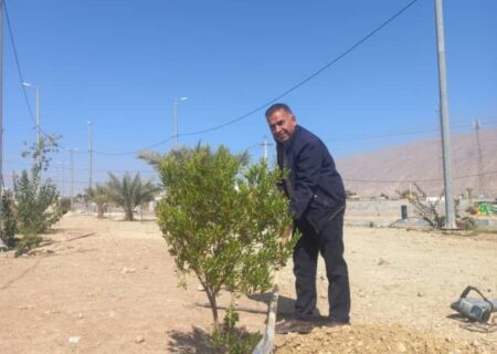 کاشت ١٠٠ اصل نهال به مناسبت روز درختکاری در شهر دوزه