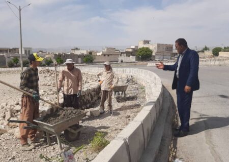 ادامه ی روند پیشرفت فیزیکی پروژه ی عمرانی میدان کارآفرینی جهت تکمیل این میدان# نه هکتاری شهرداری