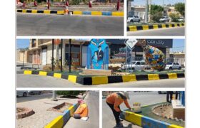 شهرداری لطیفی/درحال انجام است: عملیات رنگ آمیزی تک لبه های خیابان اصلی سطح شهر لطیفی