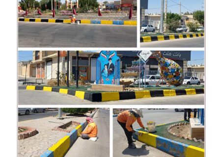 شهرداری لطیفی/درحال انجام است: عملیات رنگ آمیزی تک لبه های خیابان اصلی سطح شهر لطیفی