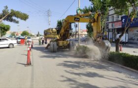 مرودشت -آغاز عملیات بهسازی بلوار خیابان مدرس مرودشت با هدف بهبود زیرساخت‌ها و زیباسازی محیط شهری