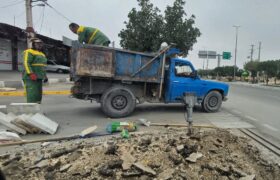 شهرداری لطیفی/ احداث جزیره های ترافیکی در تقاطع های سطح شهر