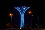 چشم نوازی اِلمان درخت نوری در تقاطع غدیر شهر لار