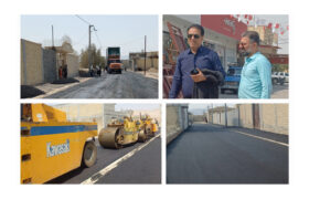 عمیات آسفالت خیابان های ۲۰ البرز/ ۱۳ آزادی/ ۱۱ شهید مطهری