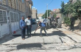 اجرای لکه گیری و آسفالت معابر شهر سیدان توسط شهرداری سیدان