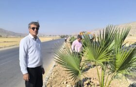 اجرای درختکاری بلوار ورودی شهر خومه زار