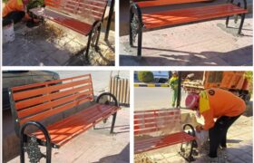 نصب مبلمان شهری جدید در پیاده‌رو بلوار امام علی (ع) شهر لطیفی