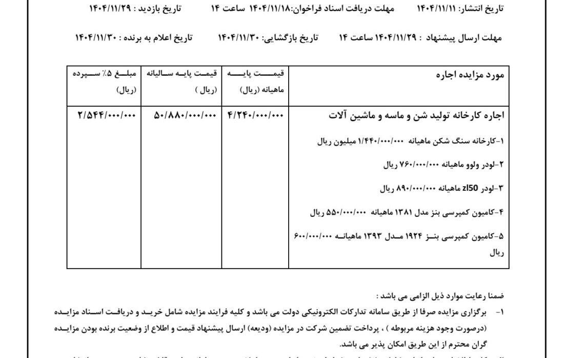 شهرداری جویم/آگهی مزایده/اجاره